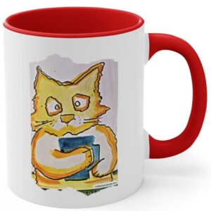 Puzzled Coffee Cat Ceramic Coffee Mugs